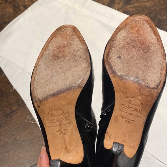 Oscar de la renta black leather booties - Picture 4 of 6